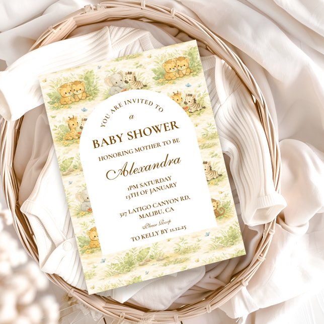 Baby Jungle Animals Baby Shower Inbjudningar (Skapare uppladdad)