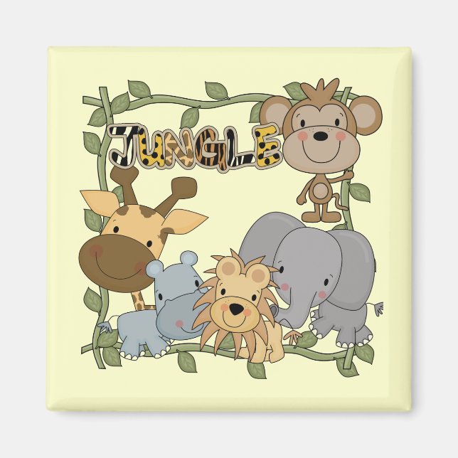 Baby-jungle Animals Tshirts och Gifts Magnet (Framsidan)