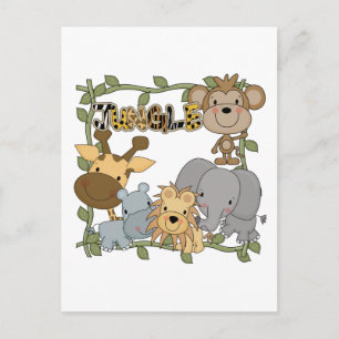 Baby-jungle Animals Tshirts och Gifts Vykort