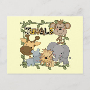Baby-jungle Animals Tshirts och Gifts Vykort