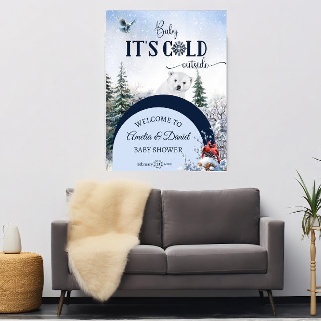 Baby Kall utanför Bear Winter Modern Välkommen Poster (Skapare uppladdad)