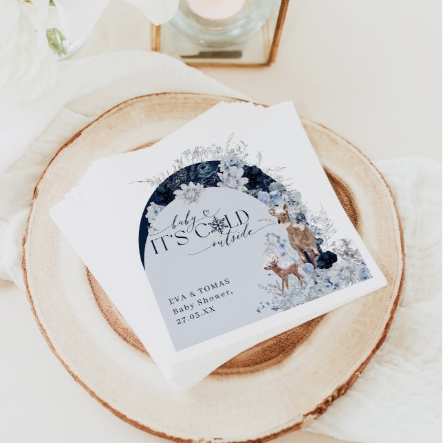 Baby kall utanför Blommigtens  Hjort Babyskåda Pappersservett (Skapare uppladdad)