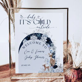 Baby kall utanför Blommigtens  Hjort Babyskåda Poster