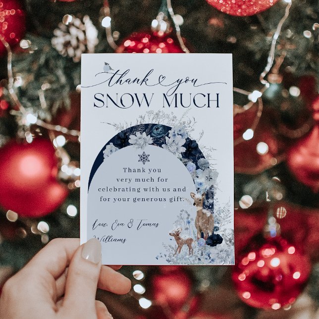 Baby kall utanför Blommigtens  Hjort Babyskåda Tack Kort (Skapare uppladdad)