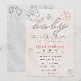 Baby Kall utanför Rhinestone Glitter Girl Shower Inbjudningar