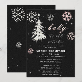 Baby Kall utanför Rhinestones Träd Girl Shower Inbjudningar