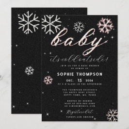 Baby Kall utanför Rosa Rhinestones Girl Shower Inbjudningar