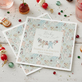 Baby Kallet utanför babyduschen för vinter Pappersservett