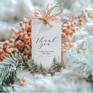 Baby Kallet utanför babyduschen för vinter Presentetikett