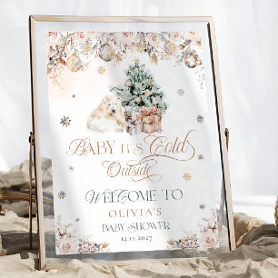 Baby Kallet utanför Bear Baby Shower Välkommen Poster