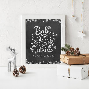 Baby Kallet utanför Black Chalkboard Helgdag Poster