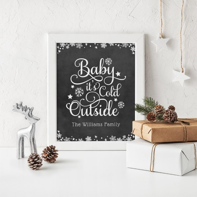 Baby Kallet utanför Black Chalkboard Helgdag Poster (Skapare uppladdad)