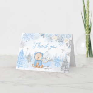 Baby Kallet utanför Blue Bear Baby Shower Tack Kort