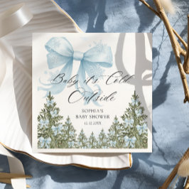 Baby Kallet utanför Blue Bow Baby Shower Pappersservett