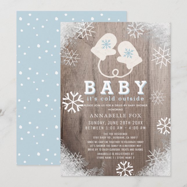 Baby Kallet utanför Blue Drive by Baby Shower Inbjudningar (Fram/baksida)