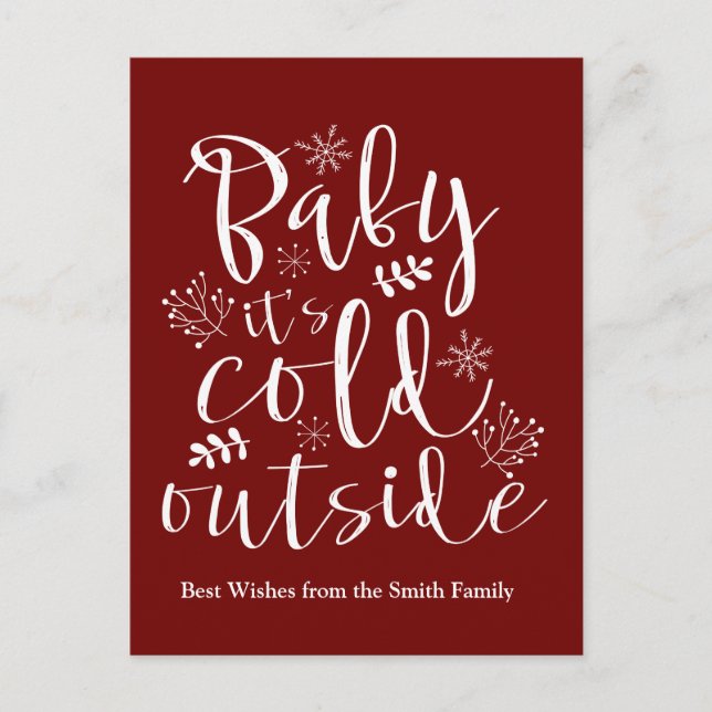 Baby Kallet utanför Helgdag för grå jul Helg Vykort (Framsida)