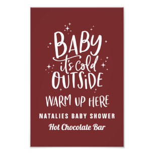 Baby kallet utanför hett choklad pub fototryck