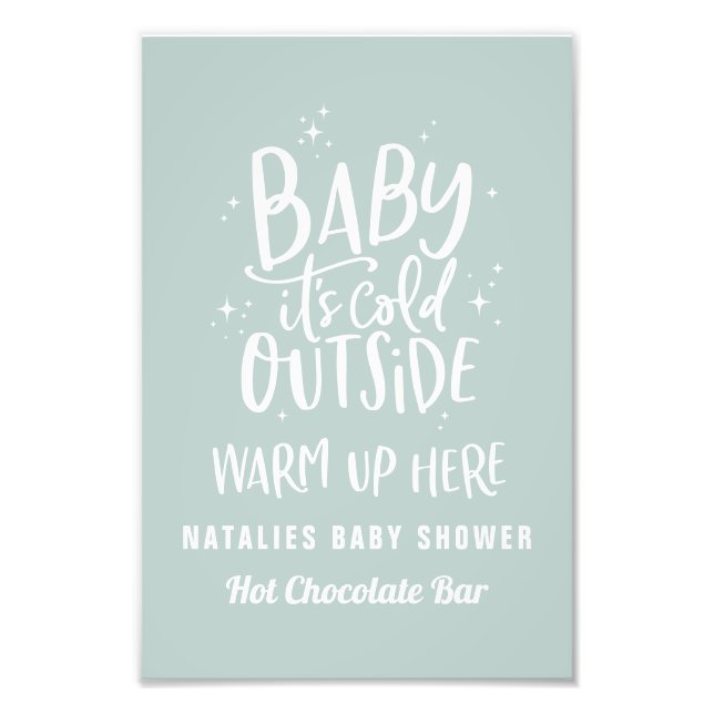 Baby kallet utanför hett choklad pub fototryck (Framsidan)