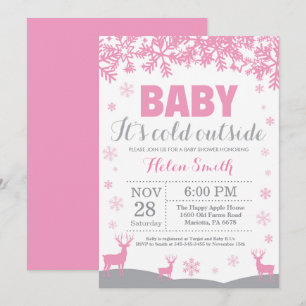 Baby Kallet utanför Hjort Baby Shower Inbjudningar