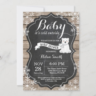 Baby Kallet utanför Polarna Bear Baby Shower Inbjudningar
