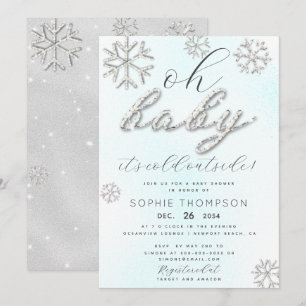 Baby Kallet utanför Rhinestones Glitter Shower Inbjudningar