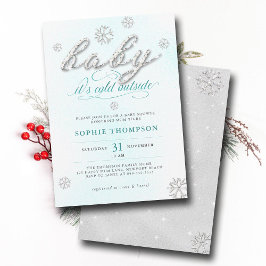 Baby Kallet utanför Rhinestones Glitter Shower Inbjudningar
