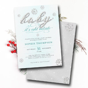 Baby Kallet utanför Rhinestones Glitter Shower Inbjudningar