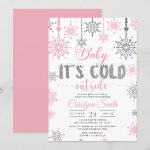 Baby Kallet utanför Rosa Baby Shower för barn Inbjudningar