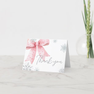 Baby Kallet utanför Rosa Bow Baby Shower Tack Kort