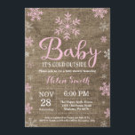 Baby Kallet utanför Rustic Winter Baby Shower Inbjudningar<br><div class="desc">Baby Kallet utanför Rustic Winter Baby Shower-inbjudan. Bjud in för barn. Winter Helgdag Baby Shower Inbjudan. Rosa och vitt Snöflingor. Bakgrund för eftersläpning. Land Vintage Retro. Om du vill göra ytterligare anpassningar klickar du på knappen "Anpassa" och användor verktyg som är utformat för att ändra mallen.</div>