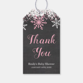 Baby Kallet utanför Snö Winter Girl Baby Shower Presentetikett
