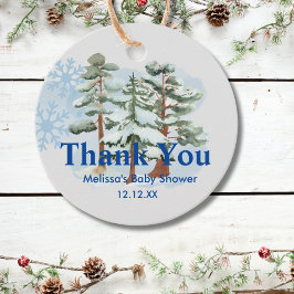 Baby kallet utanför snöflammvintern gåvor etiketter