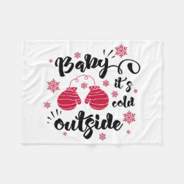 Baby kallet utanför söta vinter fleecefilt