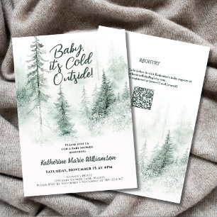 Baby Kallet utanför Vinterskogshuggen Baby Shower Inbjudningar