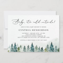Baby Kallet utanför Vinterskogshuggen Baby Shower Inbjudningar