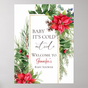 Baby: Kallet utanför Winter Baby Shower Välkommen Poster