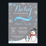 Baby Kallet utanför Winter Boy Shower Blue Inbjudningar<br><div class="desc">Baby Kallet utanför Rustic Winter Boy Shower-inbjudan. Bjud in pojkbabyskor. Winter Helgdag Baby Shower Inbjudan. Blå och vit Snöflingor. Snögubbe och Gary Background. Om du vill göra ytterligare anpassningar klickar du på knappen "Anpassa" och användor verktyg som är utformat för att ändra mallen.</div>