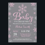 Baby Kallet utanför Winter Girl Baby Shower Inbjudningar<br><div class="desc">Baby dess Kall utanför Winter Baby Shower-inbjudan.Flickbarnskussinbjudan. Winter Helgdag Baby Shower Inbjudan. Rosa och White Snöflingor. Grått-bakgrund.
Om du vill göra ytterligare anpassningar klickar du på knappen Anpassa och användor verktygen som är utformat för att ändra mallen.</div>