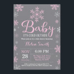 Baby Kallet utanför Winter Girl Baby Shower Inbjudningar<br><div class="desc">Baby dess Kall utanför besöket för Vinterbabyskor. Bjud in för barn. Winter Helgdag Baby Shower Inbjudan. Rosa och vitt Snöflingor. Grått-bakgrund. Om du vill göra ytterligare anpassningar klickar du på knappen "Anpassa" och användor verktyg som är utformat för att ändra mallen.</div>