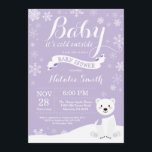 Baby Kallet utanför Winter Girl Baby Shower Inbjudningar<br><div class="desc">Baby dess Kall utanför Rustic Winter Girl Baby Shower-inbjudan. Polar Bear Girl Baby Shower-inbjudan. Winter Helgdag Baby Shower Inbjudan. Lila och White Snöflingor. Gary Background.
Om du vill göra ytterligare anpassningar klickar du på knappen Anpassa och användor verktygen som är utformat för att ändra mallen.</div>