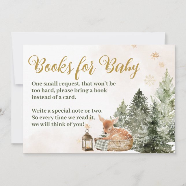 Baby Kallt Utanför Rustik Hjort Vinter Baby Shower Inbjudningar (Framsida)