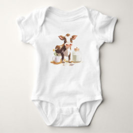 Baby Kalv Söt Gårdsdjur Baby Body T Shirt