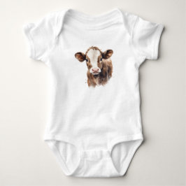 Baby Kalvhuvud Söt Gårdsdjur Baby Body T Shirt