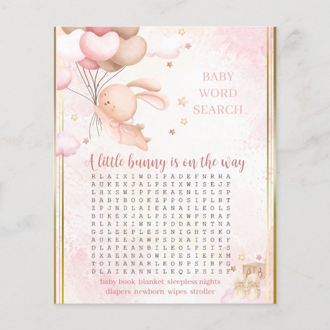 Baby kanin-flicka - Baby Shower-lek (Framsida)