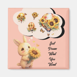 Baby-kanin med solrosmusnet magnet