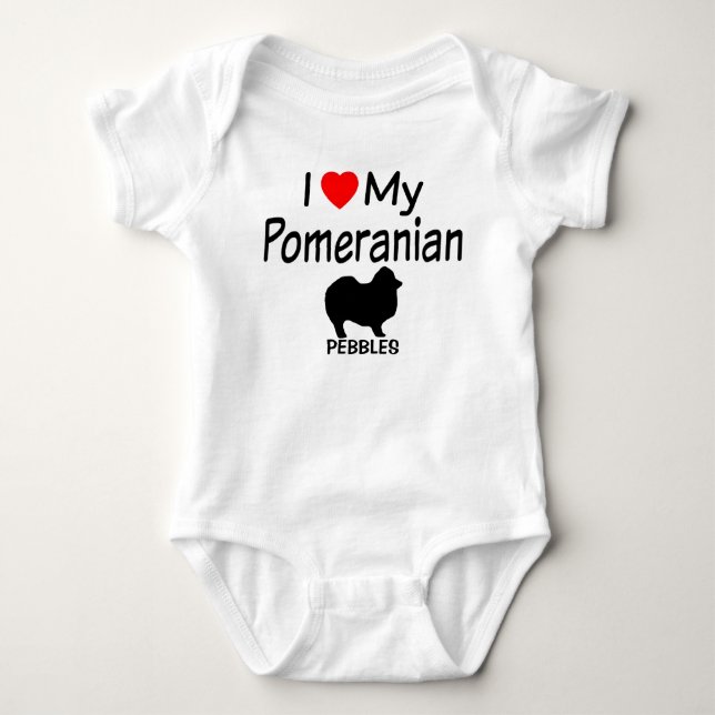 Baby Kärlek a Pommern Hund Tee (Framsida)