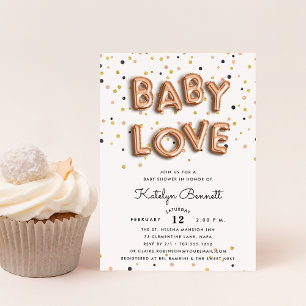 Baby Kärlek   Bjuda in babyskor för Ro Guld Inbjudningar