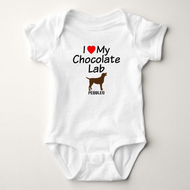 Baby Kärlek Chocolate Lab Hund Tee Shirt (Framsida)