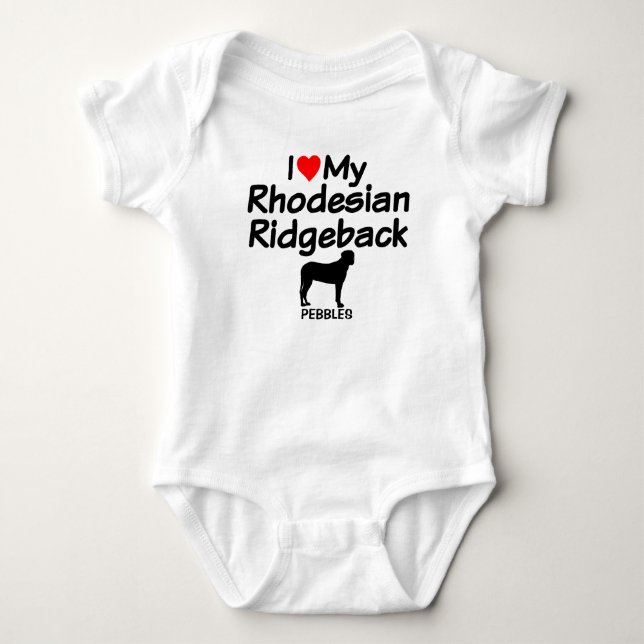 Baby Kärlek Rhodesian Ridgeback Hund Tee (Framsida)
