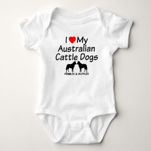 Baby Kärlek Två australiska nötkreatur Hundar Tee Shirt